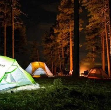 camping in the night