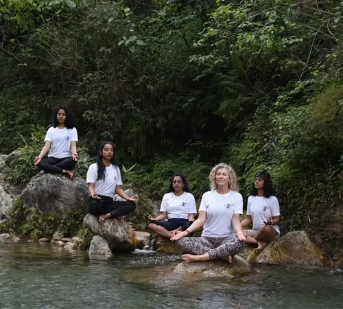 meditatin session by the river